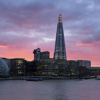 Buy canvas prints of  Shard Sunset by James Grant