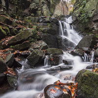 Buy canvas prints of  Lumsdale Waterfall by James Grant