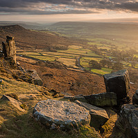 Buy canvas prints of Curbar Edge Sunset by James Grant