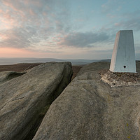Buy canvas prints of Back Tor Trig Point - Derwent Edge by James Grant