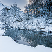 Buy canvas prints of Wolfcote Dale Snow by James Grant
