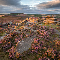 Buy canvas prints of Over Owler Tor Sunset by James Grant