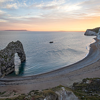 Buy canvas prints of Durdle Door Sunset  by James Grant