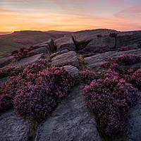 Buy canvas prints of Burbage Rocks Afterglow  by James Grant