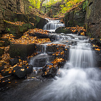Buy canvas prints of Lumsdale Cascade  by James Grant