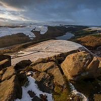 Buy canvas prints of Whinstone Lee Tor Sunset  by James Grant
