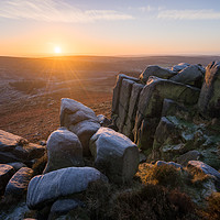 Buy canvas prints of Higger Tor Sunrise  by James Grant