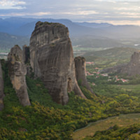 Buy canvas prints of Meteora Sunset by James Grant