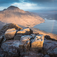 Buy canvas prints of Stac Polliadh Rainbow  by James Grant