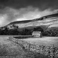 Buy canvas prints of The Dales in mono by Paul Davis