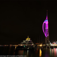 Buy canvas prints of The Spinnaker Tower At Night by kelly Draper