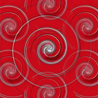 Buy canvas prints of Red & Silver Swirl by kelly Draper