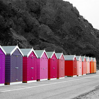 Buy canvas prints of Colourful Beach Huts by kelly Draper