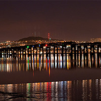 Buy canvas prints of Dundee Tay Bridge at Night by Stuart Jack