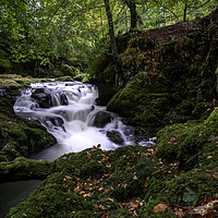 Buy canvas prints of Tranquil Autumn Waterfalls by Stuart Jack