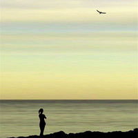 Buy canvas prints of the girl and the seagull by Heather Newton