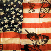 Buy canvas prints of stars, stripes and butterflies by Heather Newton