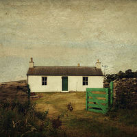 Buy canvas prints of the little cottage with the green door by Heather Newton
