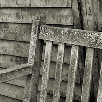 Buy canvas prints of the old bench (mono) by Heather Newton