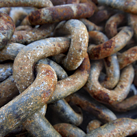 Buy canvas prints of rusted chains by Heather Newton