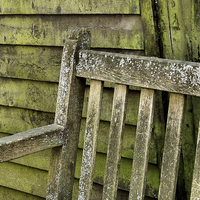 Buy canvas prints of the old bench by Heather Newton