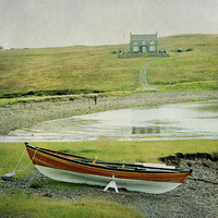 Buy canvas prints of  boat, beach and house by Heather Newton