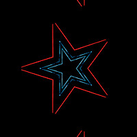 Buy canvas prints of neon stars by Heather Newton