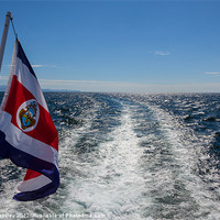 Buy canvas prints of flag flying behind a boat by Craig Lapsley