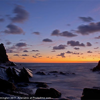 Buy canvas prints of Sunset at Scrade - N Cornwall by Pete Hemington