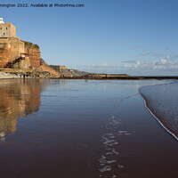 Buy canvas prints of Sidmouth Beach at Low tide by Pete Hemington