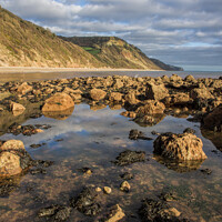 Buy canvas prints of Weston Mouth and Cliff by Pete Hemington