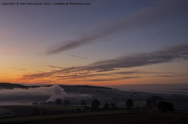 Dawn over the Culm valley Picture Board by Pete Hemington