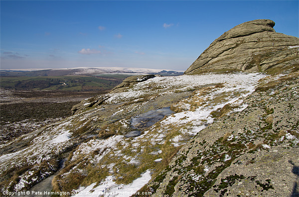 Haytor, snow and Ice Picture Board by Pete Hemington