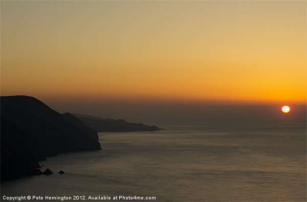 Sunset on the North Devon coast Picture Board by Pete Hemington