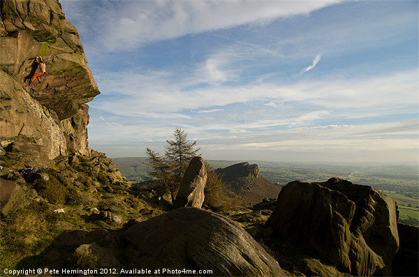 Free climbing in the Roaches Picture Board by Pete Hemington