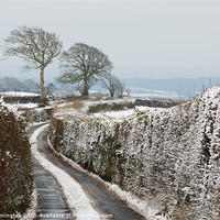 Buy canvas prints of Hill top lane in snow by Pete Hemington