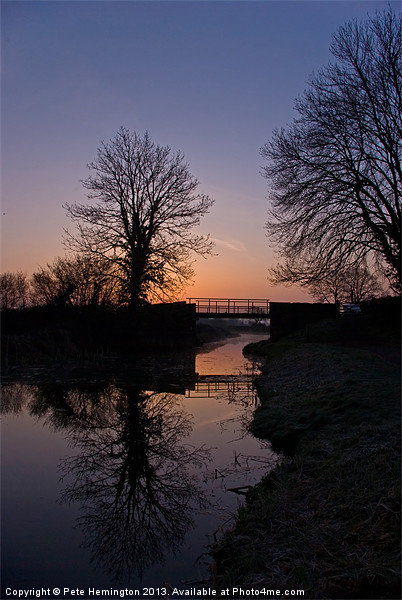 Dawn on the Grand Western Canal Picture Board by Pete Hemington