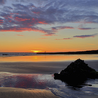 Buy canvas prints of Sunset at Porthcawl by Pete Hemington