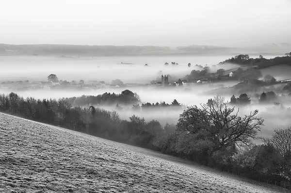 Bradninch in the Mist Picture Board by Pete Hemington