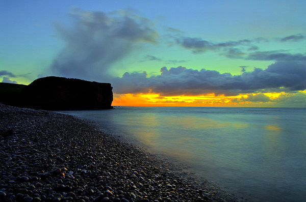 Sunrise at Budleigh Salterton Picture Board by Pete Hemington