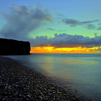 Buy canvas prints of Sunrise at Budleigh Salterton by Pete Hemington