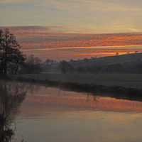 Buy canvas prints of Sunrise over the River Culm by Pete Hemington