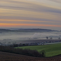 Buy canvas prints of Sunrise over the Culm valley by Pete Hemington