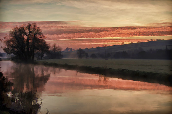 Sunrise over the River Culm Picture Board by Pete Hemington