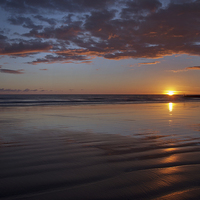 Buy canvas prints of Sunset at Porthcawl by Pete Hemington