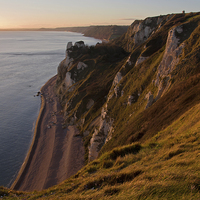 Buy canvas prints of  Branscombe Cliffs in Devon by Pete Hemington