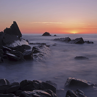 Buy canvas prints of  Sunset at Blegberry Beach by Pete Hemington