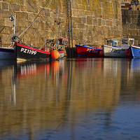 Buy canvas prints of  Boats at Mousehole by Pete Hemington