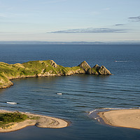 Buy canvas prints of Three Cliffs Bay in the Gower by Pete Hemington