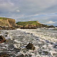 Buy canvas prints of Blegberry Beach In North Devon by Pete Hemington